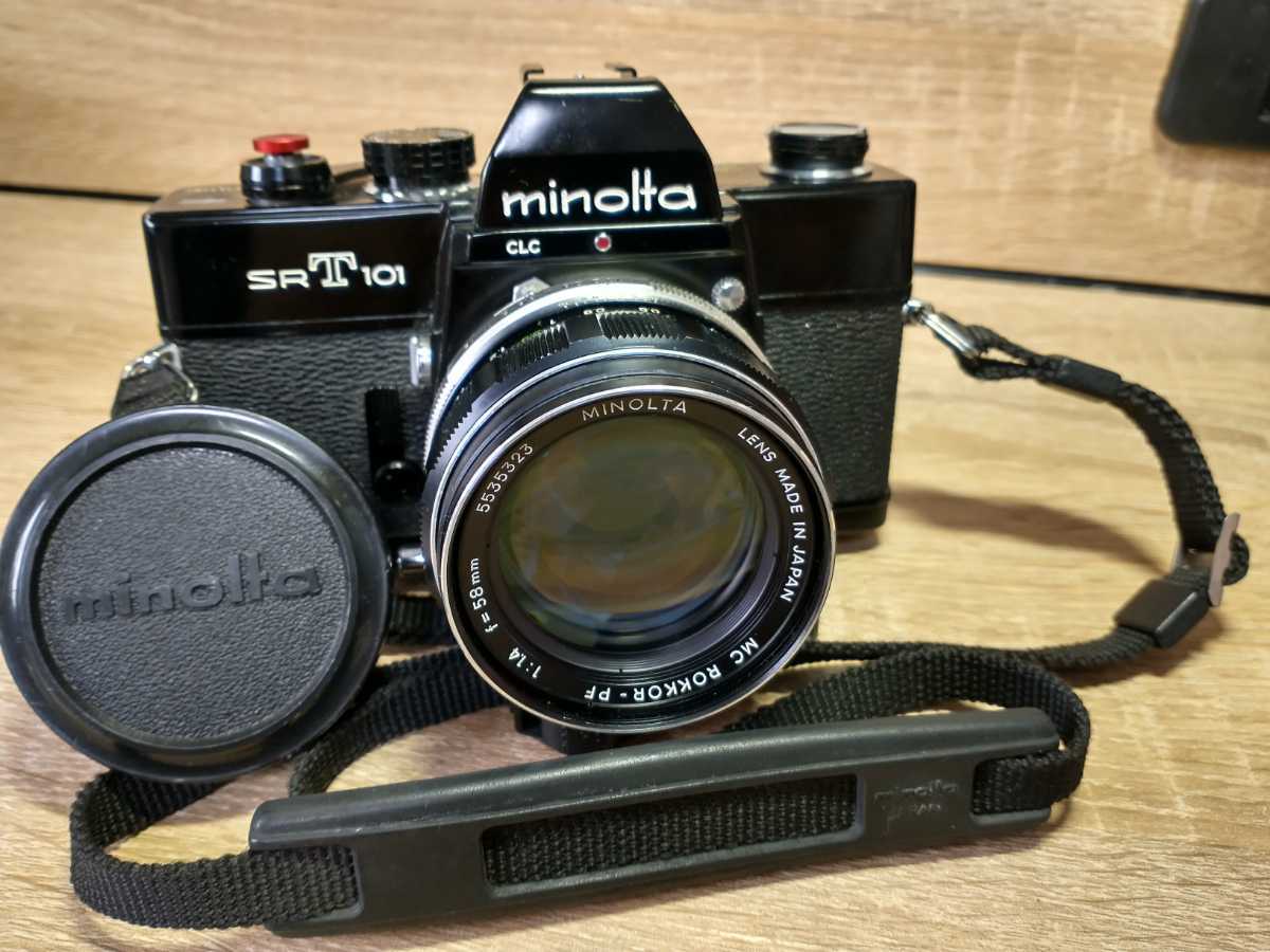 MINOLTA SRT101 黒 MC Rokkor58mm f1.4 各部動作良好 シャッター各速度 