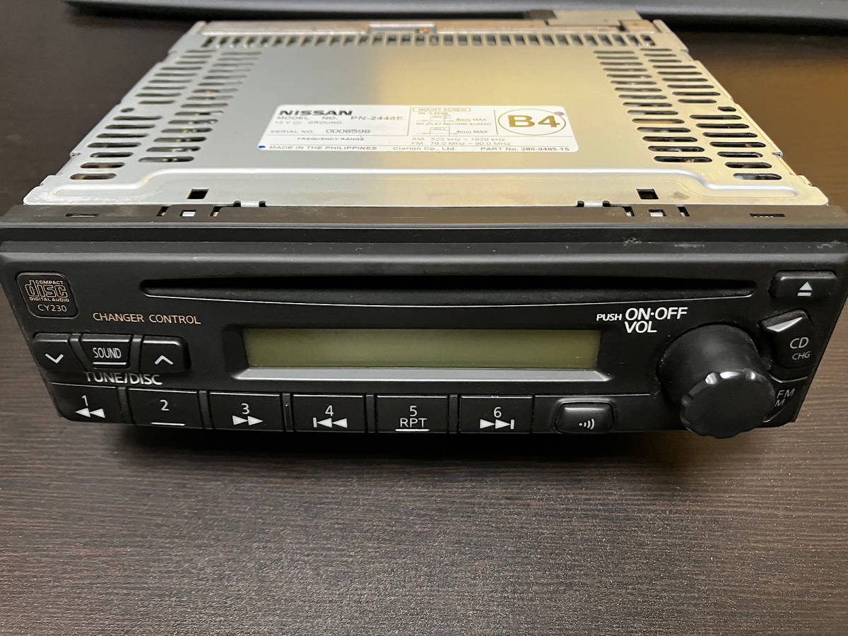 日産 純正 1DIN CDチューナー CHコントロール PN-2448E 現状品