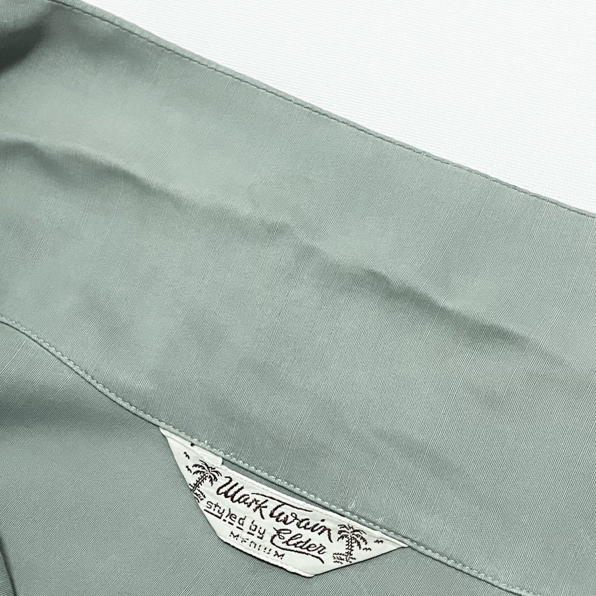 1スタ【40s USA製 Mark Twain レーヨン 長袖 シャツ M】ビンテージ RAYON 50s 60s 無地 ロカビリー オンブレ CAMPUS towncraft 古着 アロハ Twain Mark Shirt 中古・古着通販MARK (マーク・トウェイン) ウールオープン