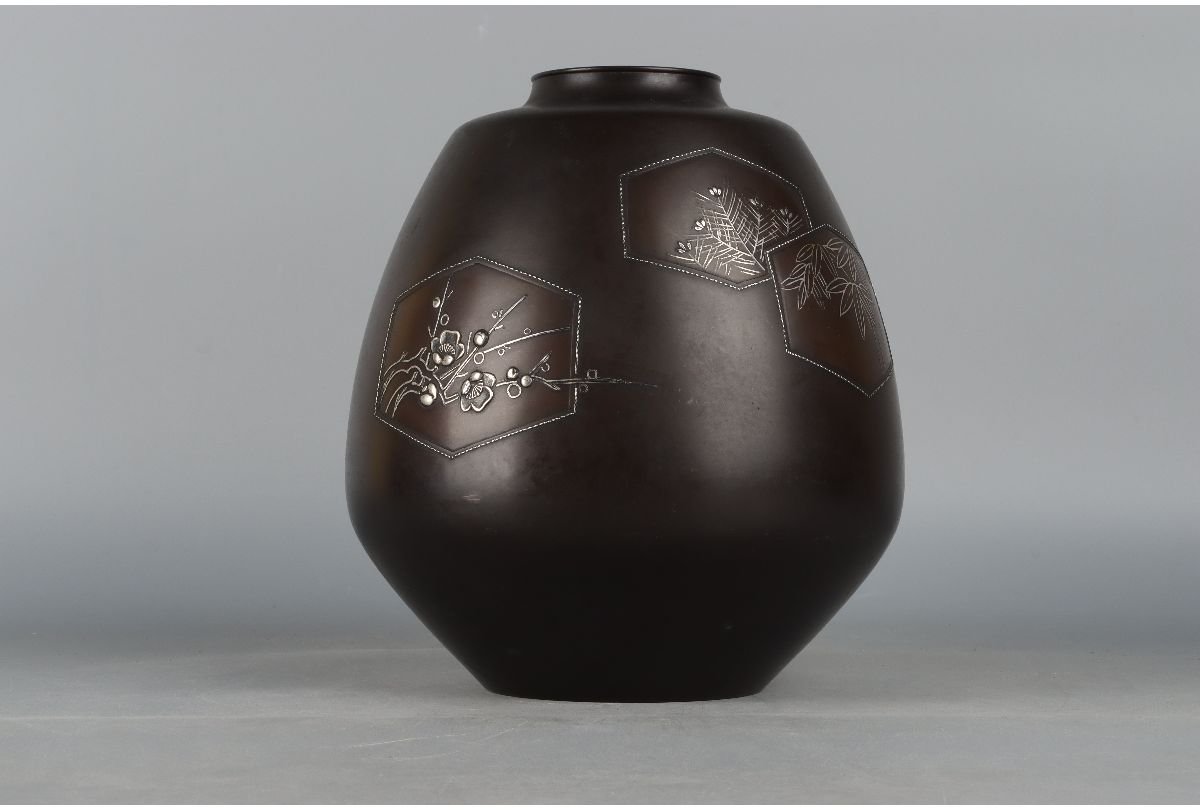 高品質，限定SALE】 X583 【泉美】太田博明 七宝花瓶 カトレヤ 蝶蘭文