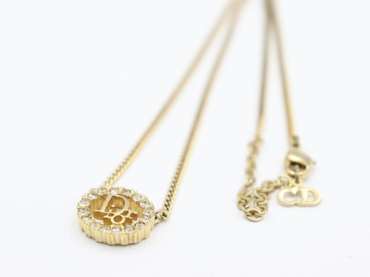 ネックレス Dior Christian ラインストーン ゴールド ディオール 