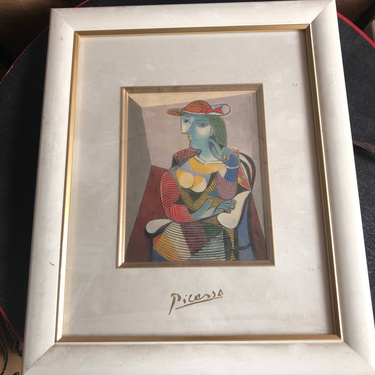 絵画 レプリカ ピカソ 額装 人物画 座る女(絵画)｜売買された 