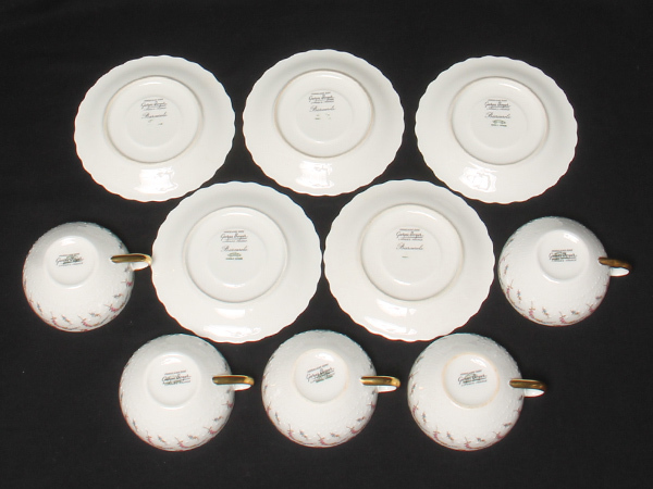 Limoges リモージュ カップ＆ソーサー 5客セット 花柄 ホワイト 箱無し