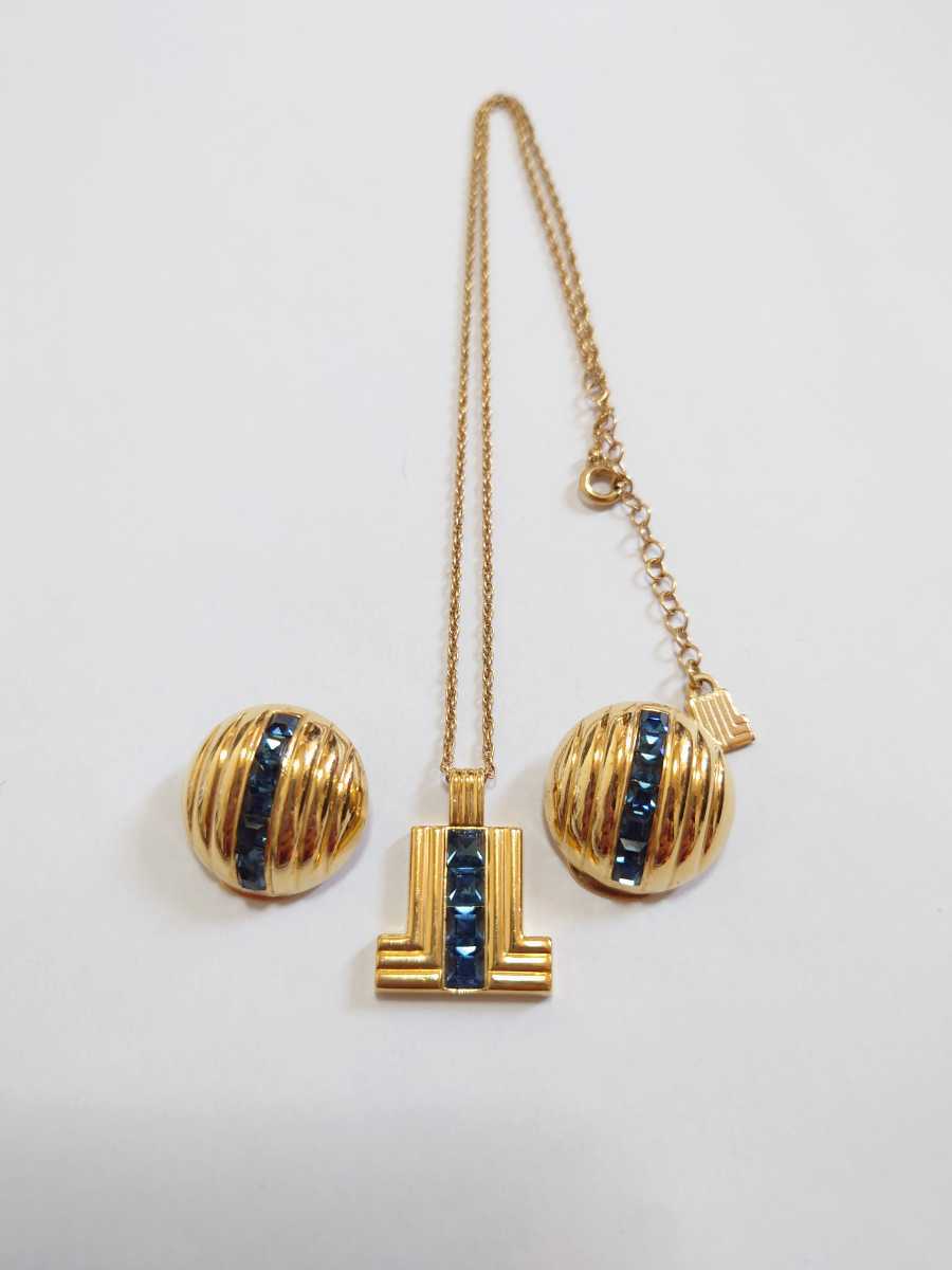 LANVIN ランバン イヤリング セット ネックレス イヤリング&amp;ネックレス en | - バード ランバンオンブルー セット（ゴールド×赤×緑 Bleu メルカリ ゴールドカラー バラ売り