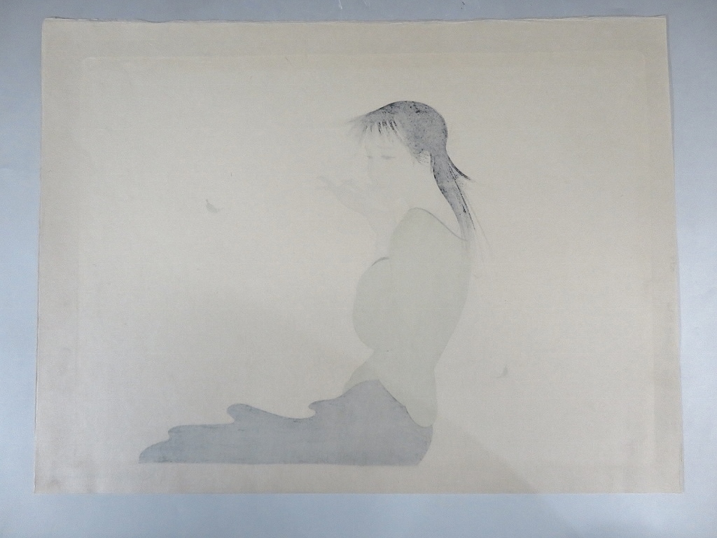 中島潔 「風の想い」直筆サイン入 木版画 京都版画院 (9)(1002検(木