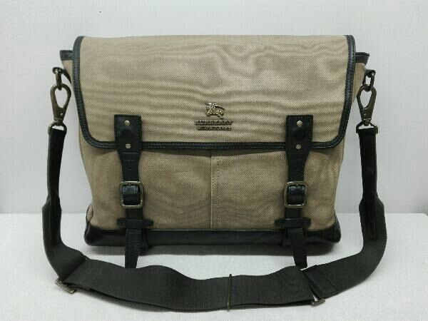 BURBERRY BLACK LABEL CANVAS LEATHER MESSENGER BAG ショルダーバッグ