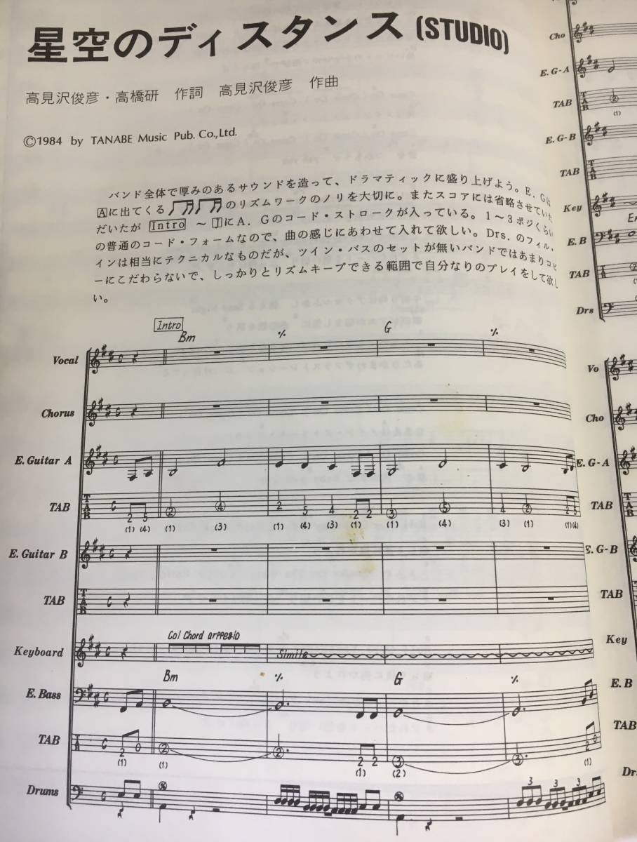 B-129 希少 バンド・スコア THE ALFEE 3DAYS アルフィー BAND SCORE
