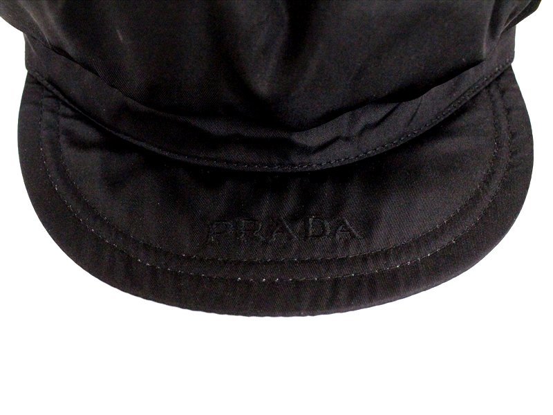 プラダ キャスケット PRADA(プラダ) NERO 送料無料 ロゴ 美品☆PRADA