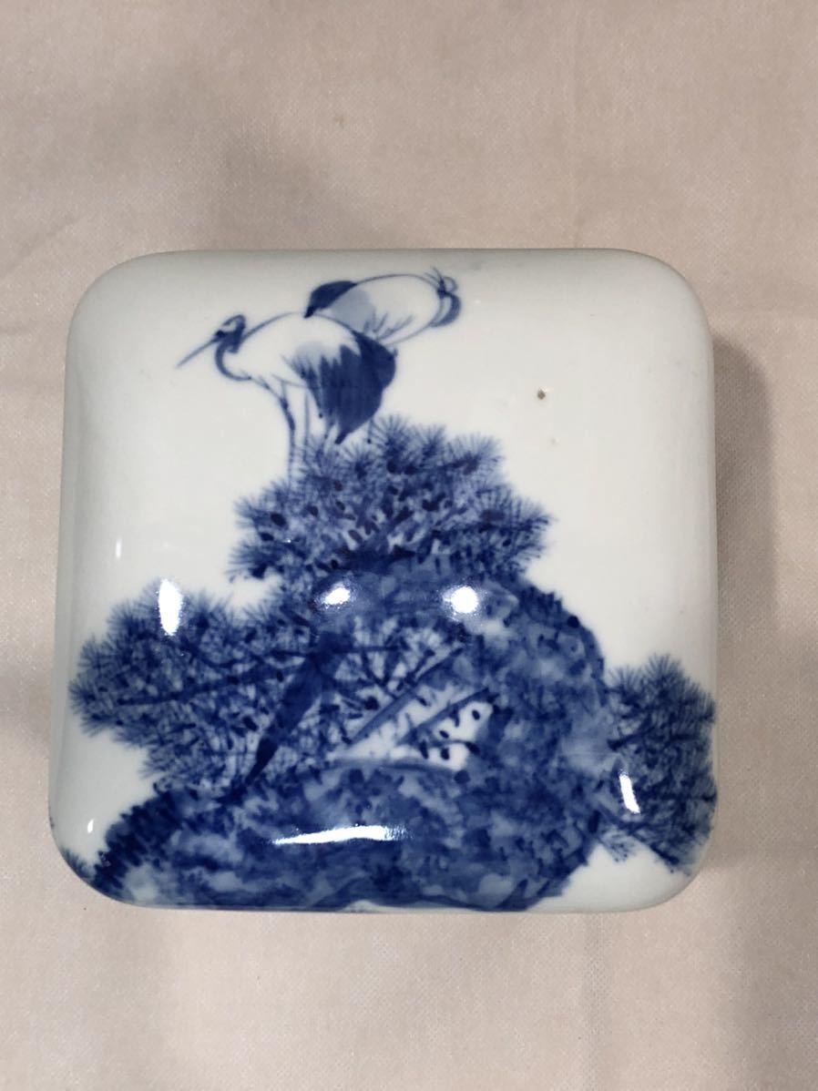 時代物 古染付 陶器 三段重蓋付き 工芸品 コレクション 未使用品