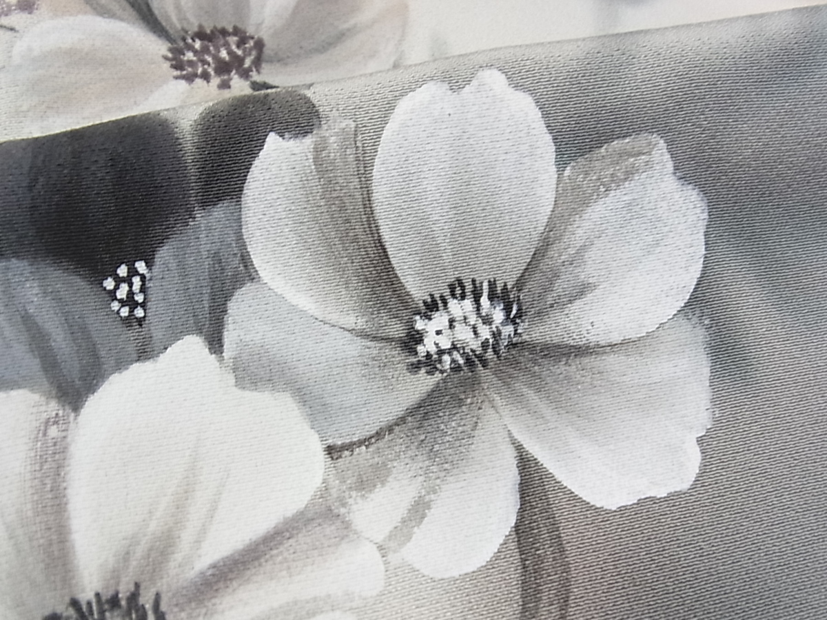 逸品 手描き 正絹 暈し染め 作家物 草花文 金彩 平和屋着物▽訪問