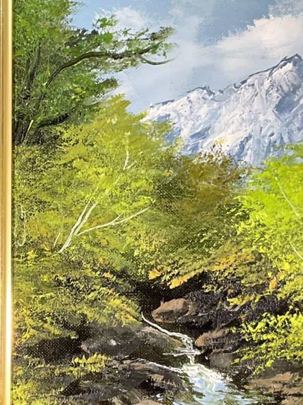 永田金吾 油彩 バラ 画寸27×22cm F3号 前面ガラス木製額縁 オリジナル