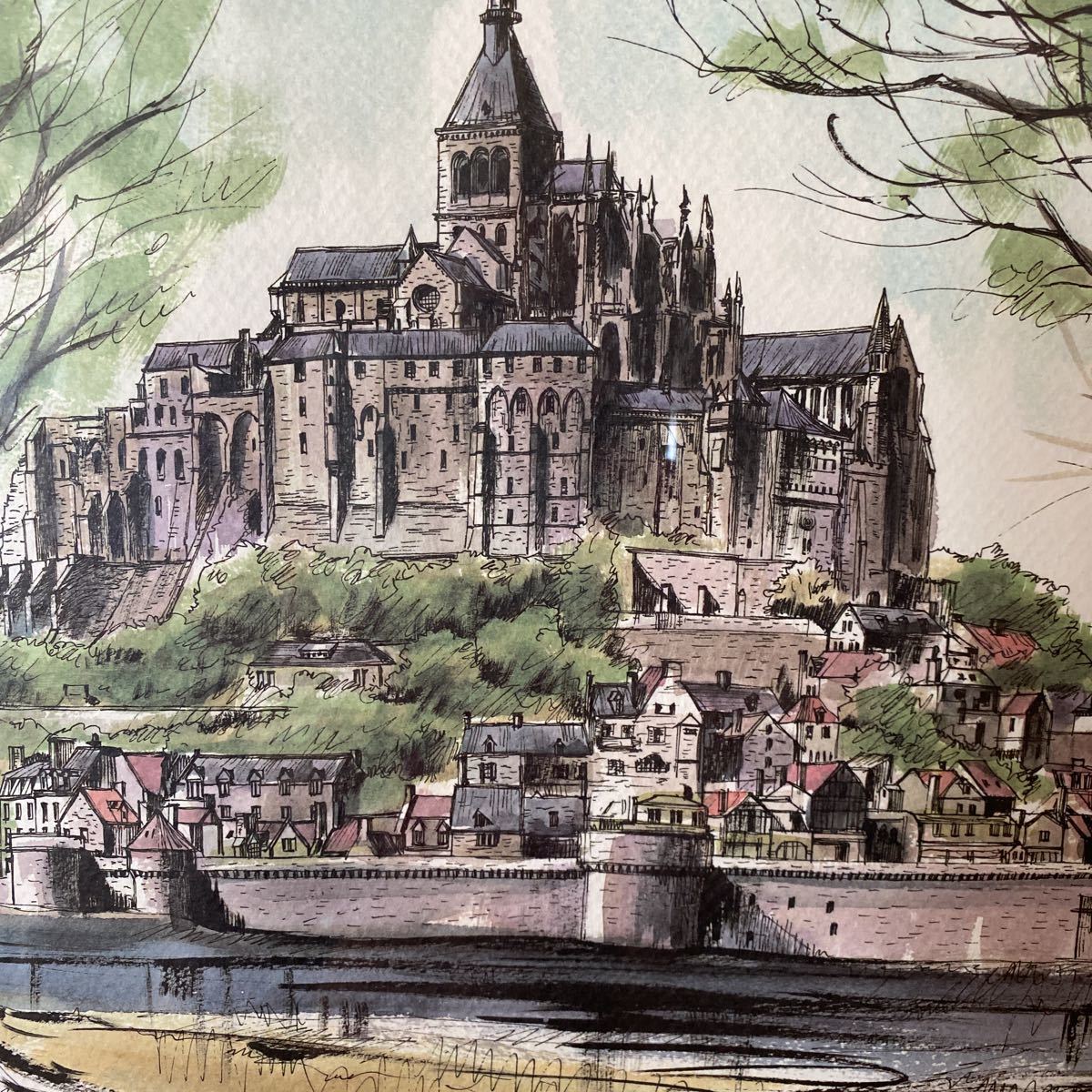 絵画　リトグラフ大　城塞　ジェームス・フォード　新品額装　箱付 絵画 リトグラフ大 城塞 ジェームス・フォード 新品額装 箱付