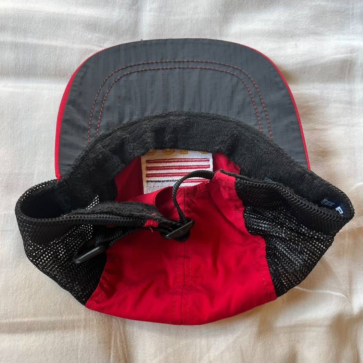 激レア OG Polo Sport Ralph Lauren flag hat red フラッグ キャップ レッド rlx rrl country su91 1992 1993 snow beach POLO 激レア SPORT ロングビル ナイロンパーカー Mサイズ