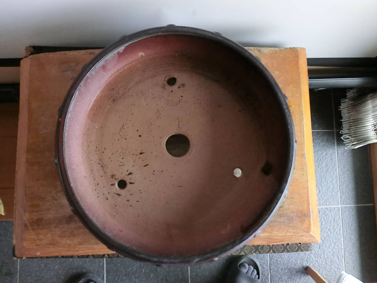 ☆盆栽日和☆ バチ付 美品 1尺2寸 植木鉢 台付