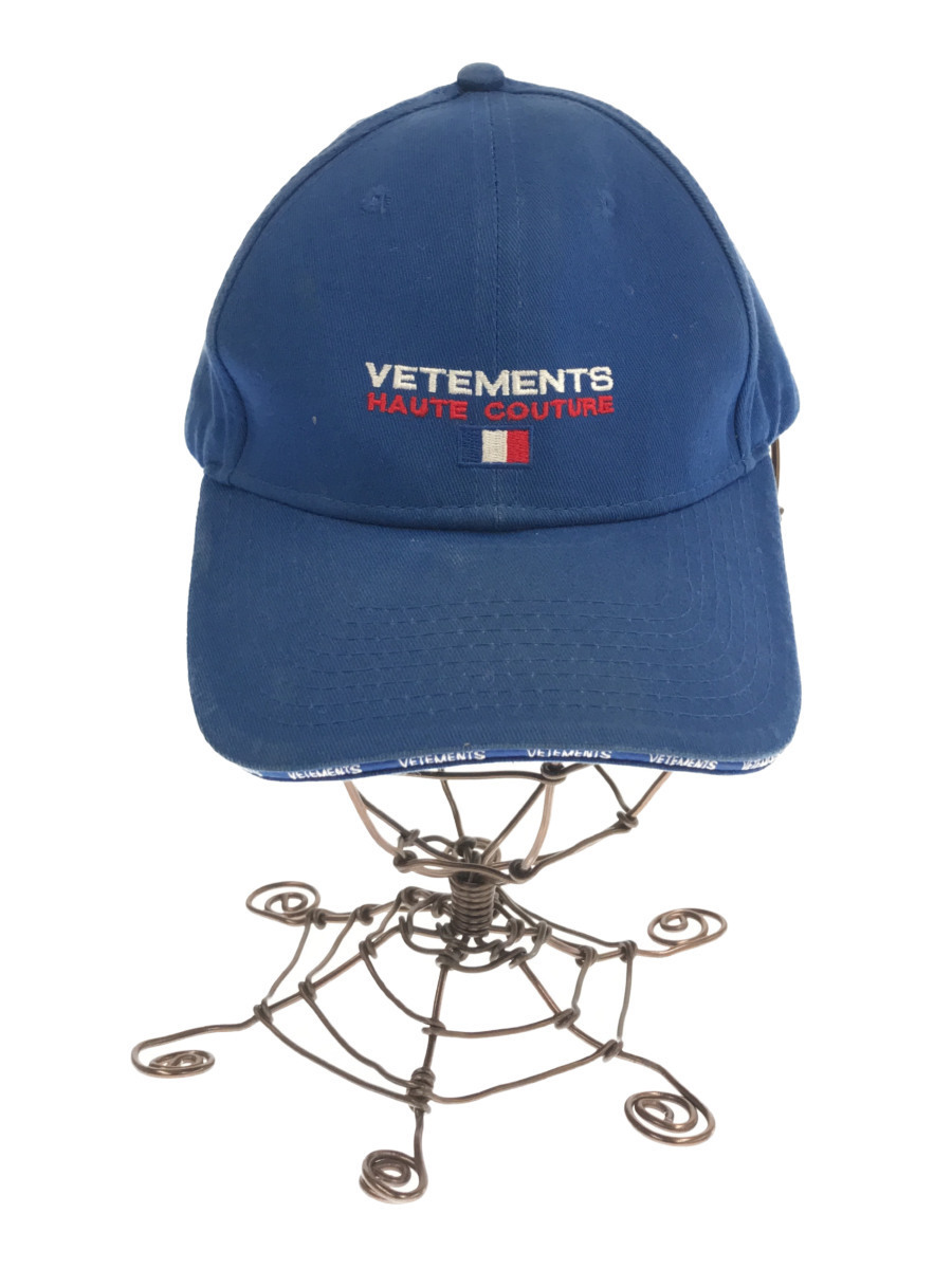 VETEMENTS◇6パネルキャップ&frasl;FREE&frasl;コットン&frasl;BLU&frasl;ベースボール