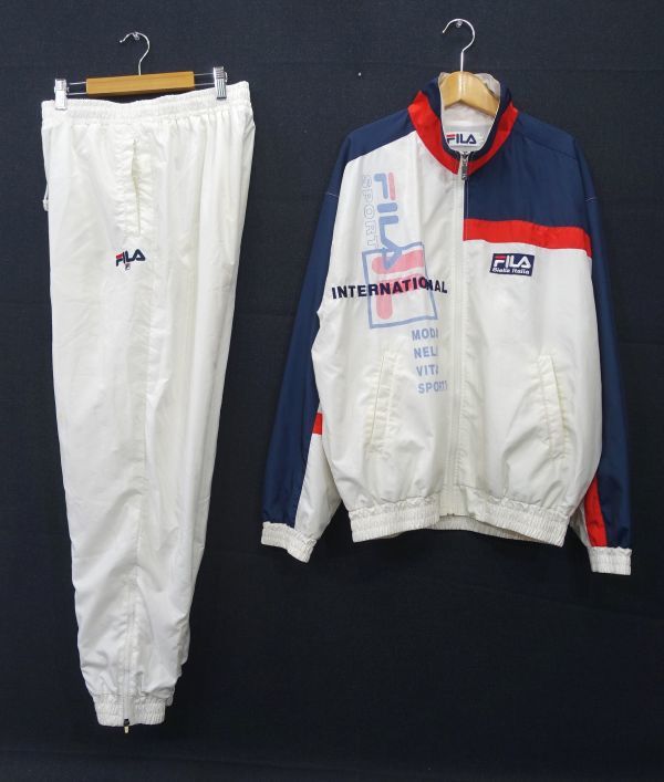 【本物保証，限定セール】 r1_6904 80s 90s 80年代 90年代 ヴィンテージ FILA フィラ ウィンドブレーカー セットアップ 上下セット トリコロールカラー サイズL(その他)｜売買されたオークション情報、yahooの商品情報をアー ナイロン