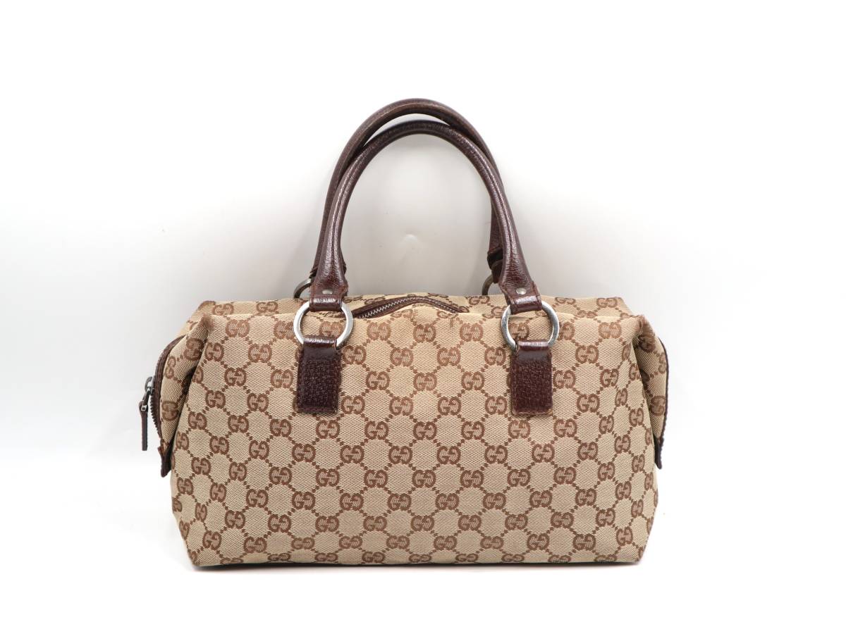 ☆GUCCI グッチ 113009 GG柄 キャンバス×レザー ハンドバッグ 手提げ