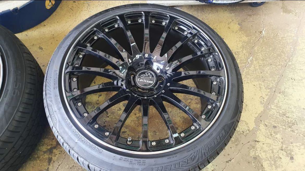 美品】カールソン1/16 20インチ ブラックED! 5H PCD114.3 10J +45 245 