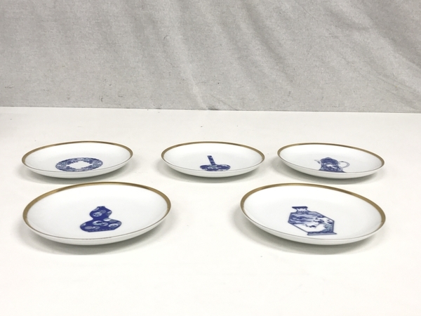 深川製磁 ブルーチャイナ丸サービス皿揃 5皿セット 中古S6644278 2026年