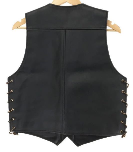 Kadoya カドヤ ZA-VEST レザーベスト ライディングベスト バイカーベスト ライダースベスト牛革 本革 黒ブラック革ベスト レザージャケット_3