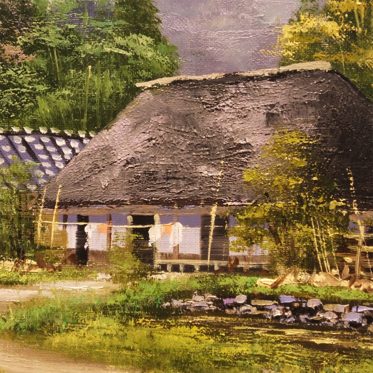 1円～◇おたからや◇x698 松本弘 民家のある風景 油彩F8号 風景画 油絵