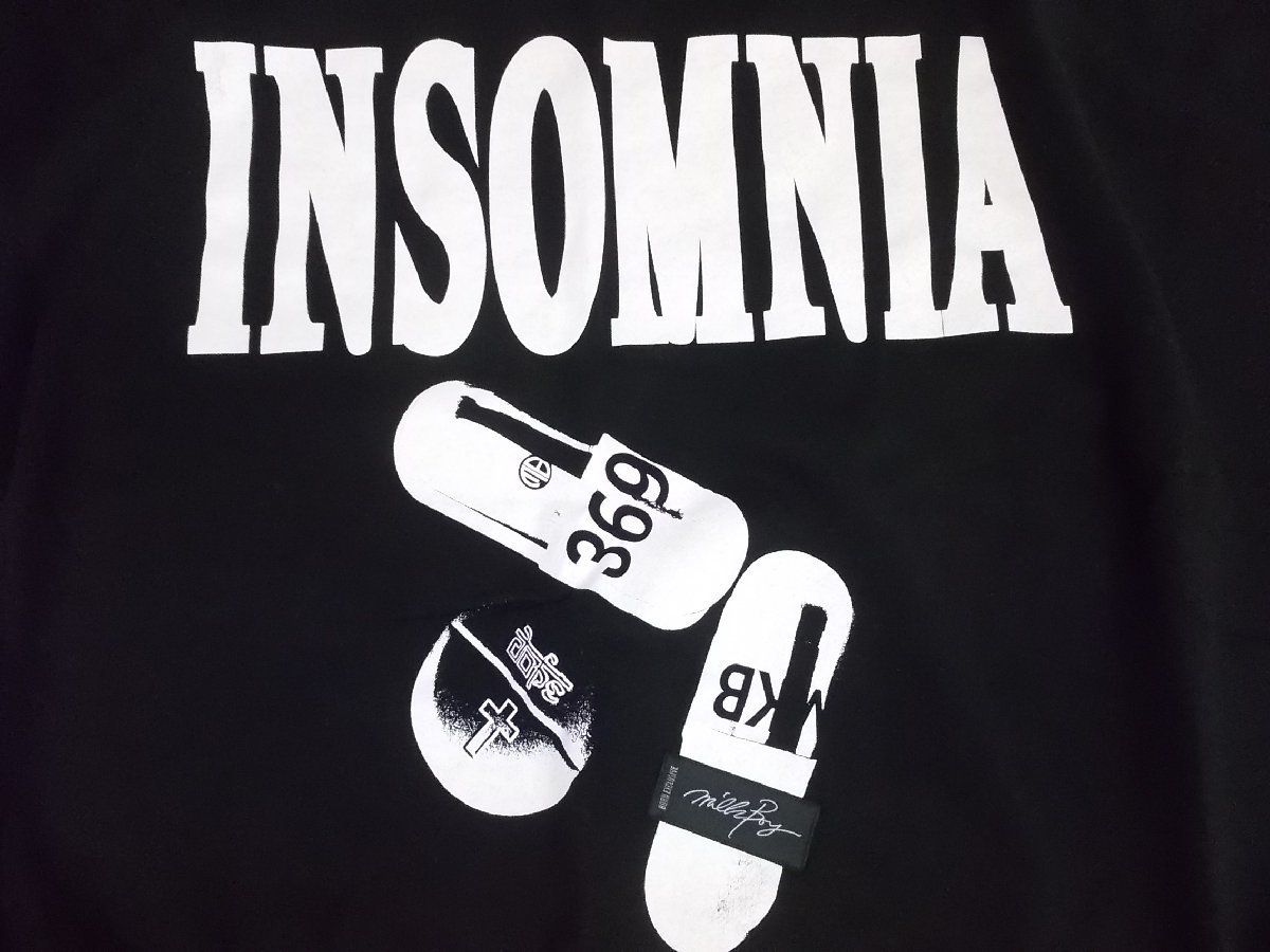 e182◇MILK BOY INSOMNIA スウェット◇黒色 ミルクボーイ オーバー 