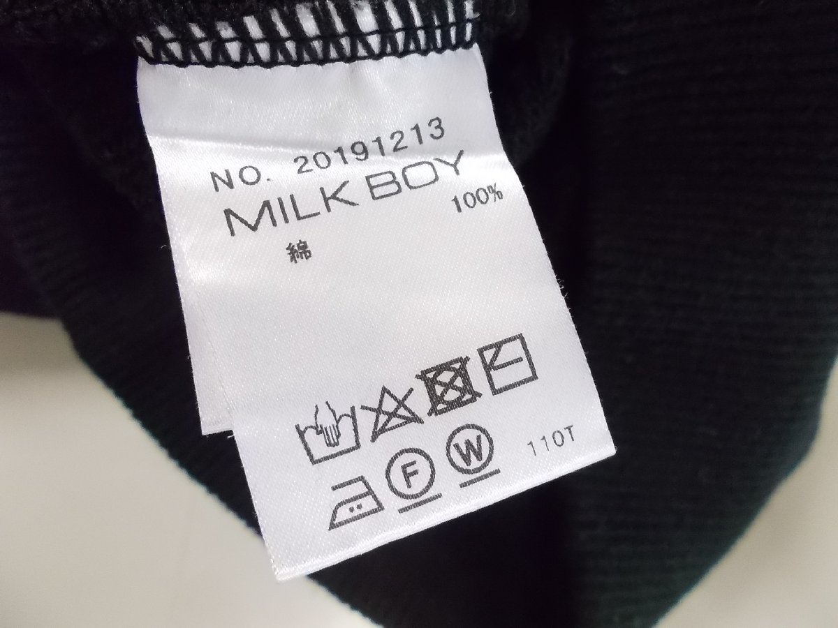 e182◇MILK BOY INSOMNIA スウェット◇黒色 ミルクボーイ オーバー 