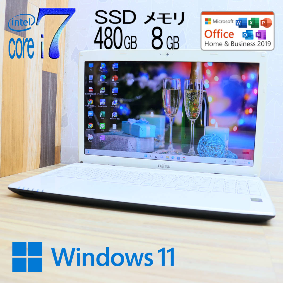 【2026，定番】 最上級4世代4コアi7 SSD480GB メモリ8GB WSA1 Core i7-4712MQ Webカメラ Win11 MS Office2019 Home&Business P38898(15インチ～)｜売買されたオークション情報、yahooの商品情報をアーカイブ公開 - オークファン 富士通