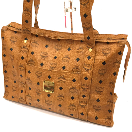 MCM ショルダー トートバッグ ビセトス柄 ファスナー開閉 ポケット有り 