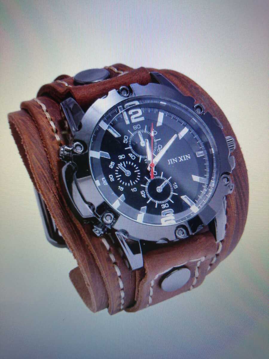 新品 レザー ブレス ウォッチ メンズ 腕時計 リスト バンド ケイシイズ ケーシーズ kc's ファニー FUNNY オマージュ 革ベルト ブレスレット