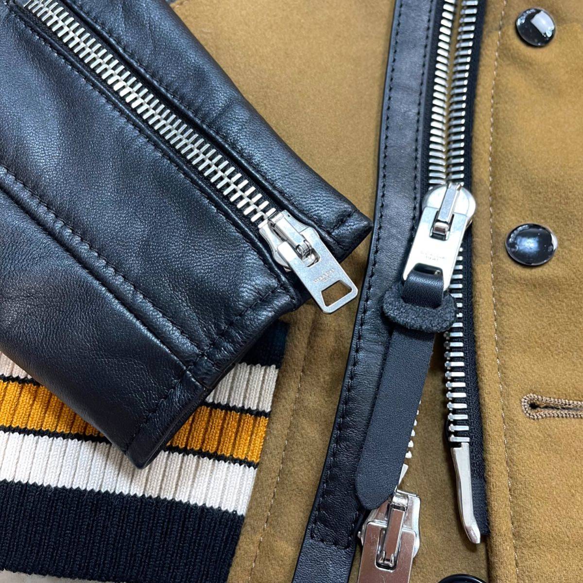 未使用品！ コーチ COACH スタジャン シープスキン切り替え Mサイズ 