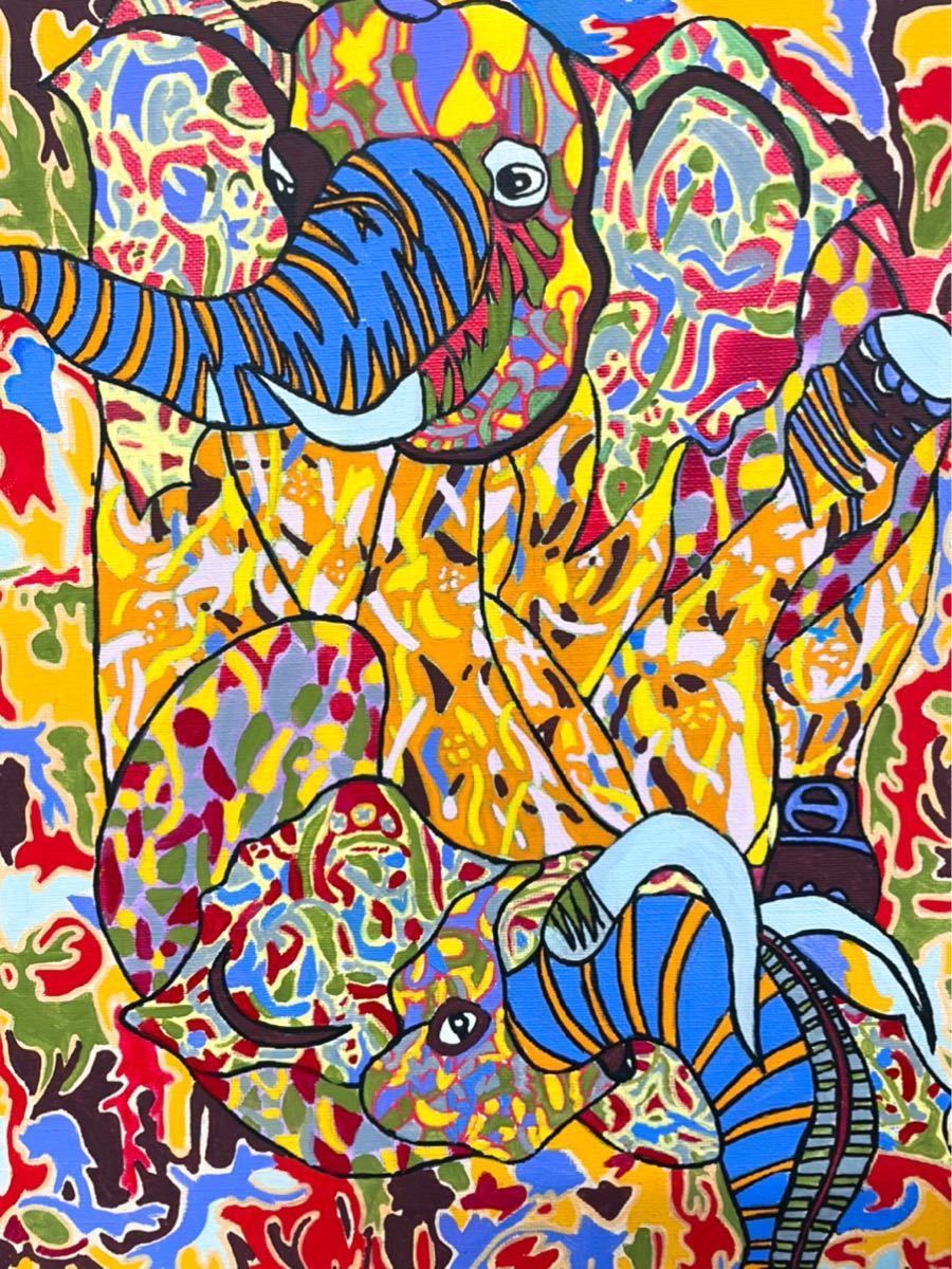 M8号】手描き作品：ジミー大西：模写：絵画【情熱大陸】1999：油彩 