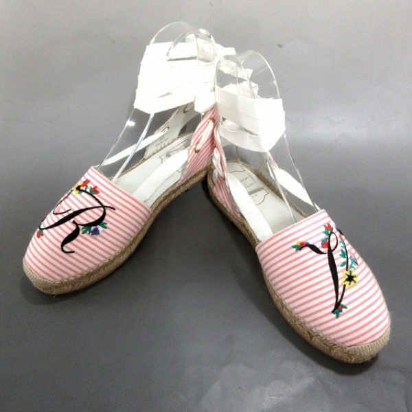 1円スタート】ロジェヴィヴィエ RogerVivier サンダル 37 キャンバス 