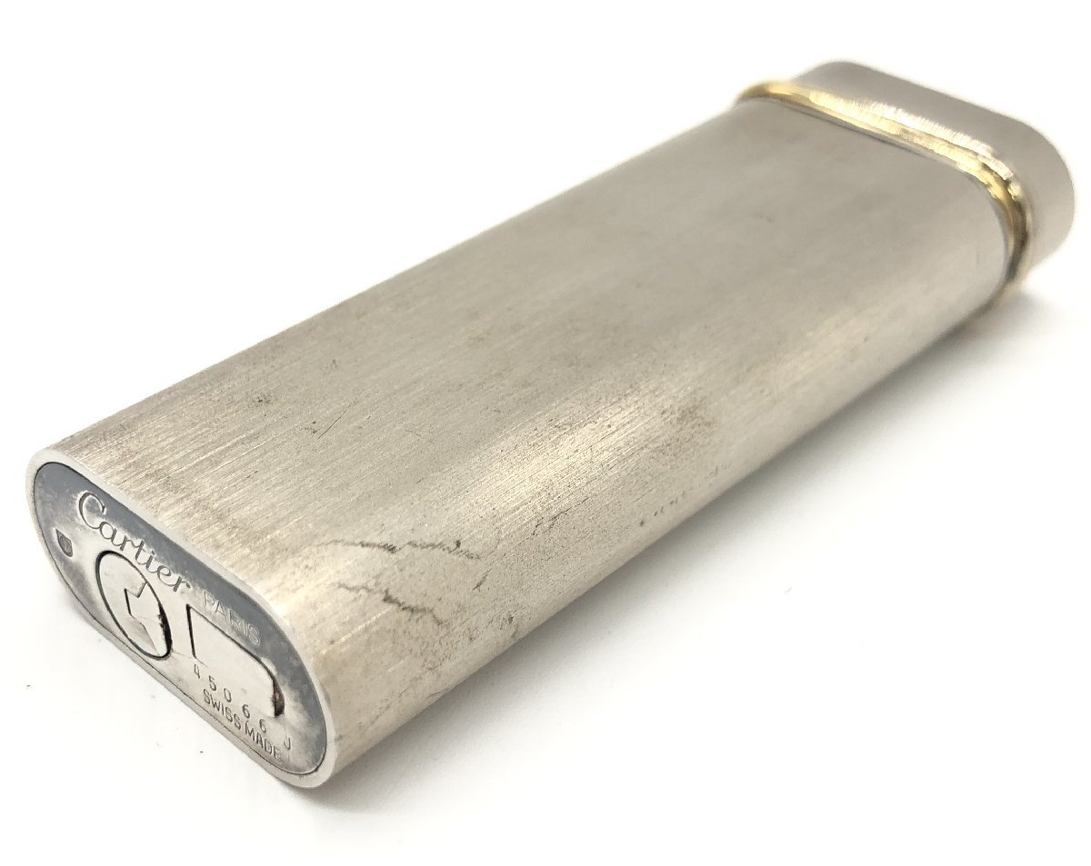送料350円～ Cartier カルティエ ライター シルバー トリニティ 