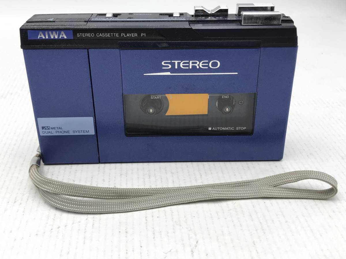 【07444】レトロオーディオ/Aiwa/ステレオカセットプレーヤー/HS-P1BL/カセットボーイ PL/アイワ/ポータブル/ジャンク品 アイワ AIWA オーディオ機器 ラジカセ AM RCP3
