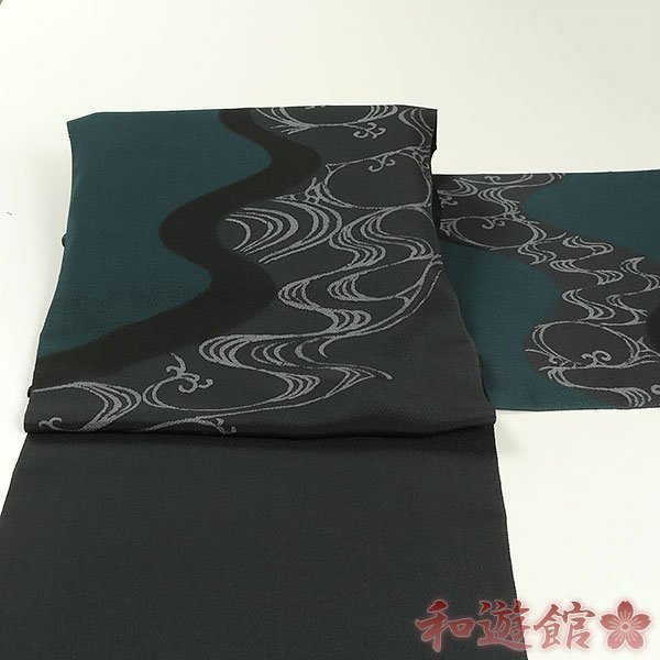 最新作，豊富な 和遊館 ONF980 仕立付 浜ちりめん 染め九寸名古屋帯 流水文(未仕立て)｜売買されたオークション情報、yahooの商品情報をアーカイブ公開 - オークファン 未仕立て