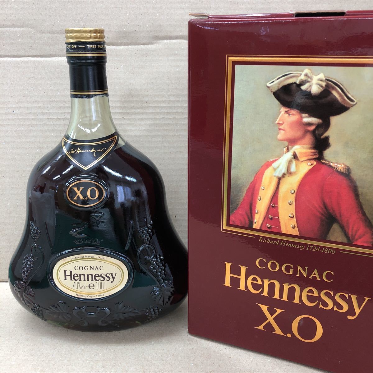 コニャック Hennessy ヘネシーXO 金 キャップ 箱付き 1000ml