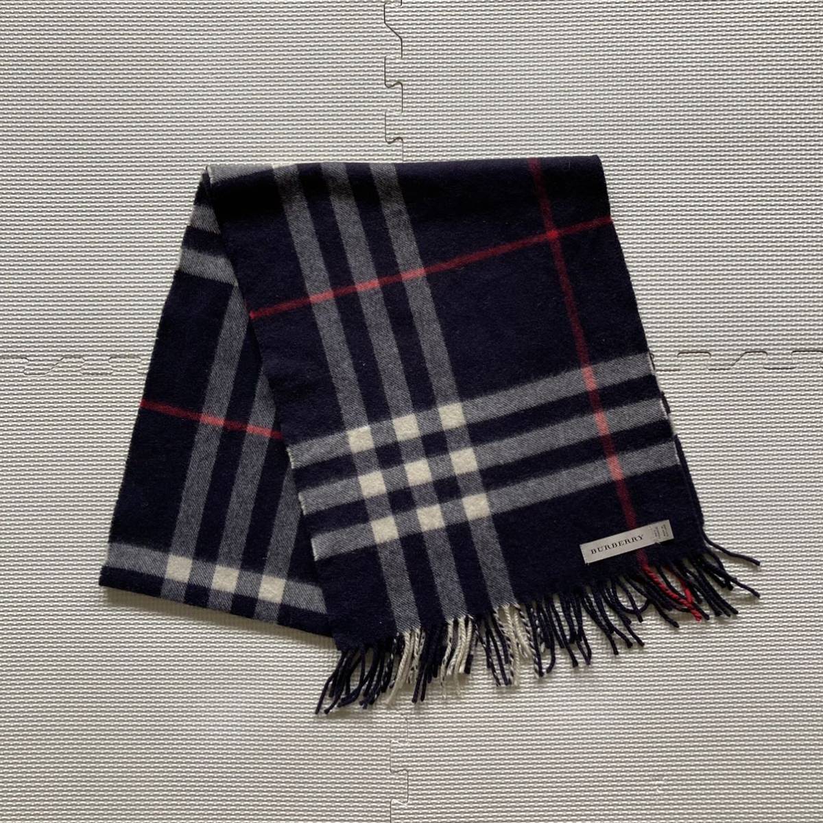Burberry カシミヤ100%マフラー バーバリー スコットランド製 BURBERRY バーバリー スコットランド製 カシミア100% マフラー