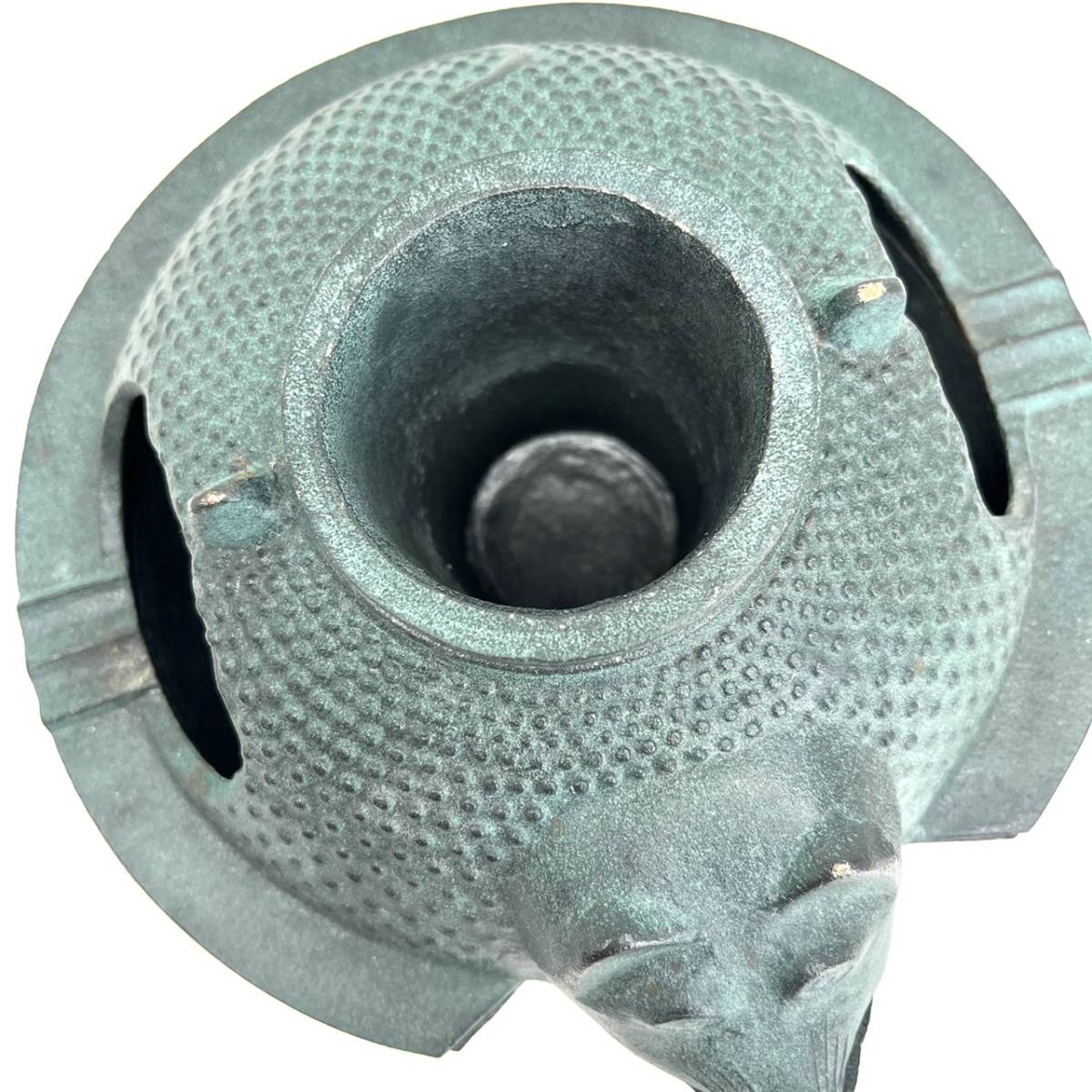 h865 ☆美品☆ 美術鋳物 岩鋳？ 南部鉄器風 狸 たぬき ぶんぶく茶釜形