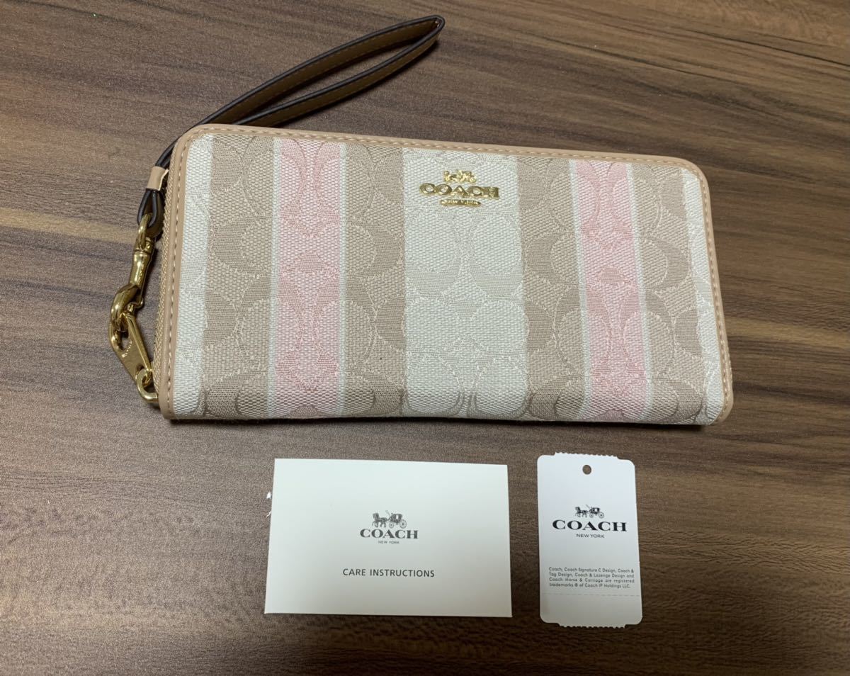 COACH 長財布 シグネチャー コーチ ジャガード 財布 COACHコーチ レザー レディース アウトレット ウォレット 長財布（素材（生地・毛糸）ジャガード デニム - [コーチ] ラウンドファスナー