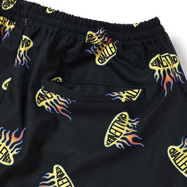 XL size】CHALLENGER チャレンジャー S/S FIREBALL SHORTS ファイヤ 