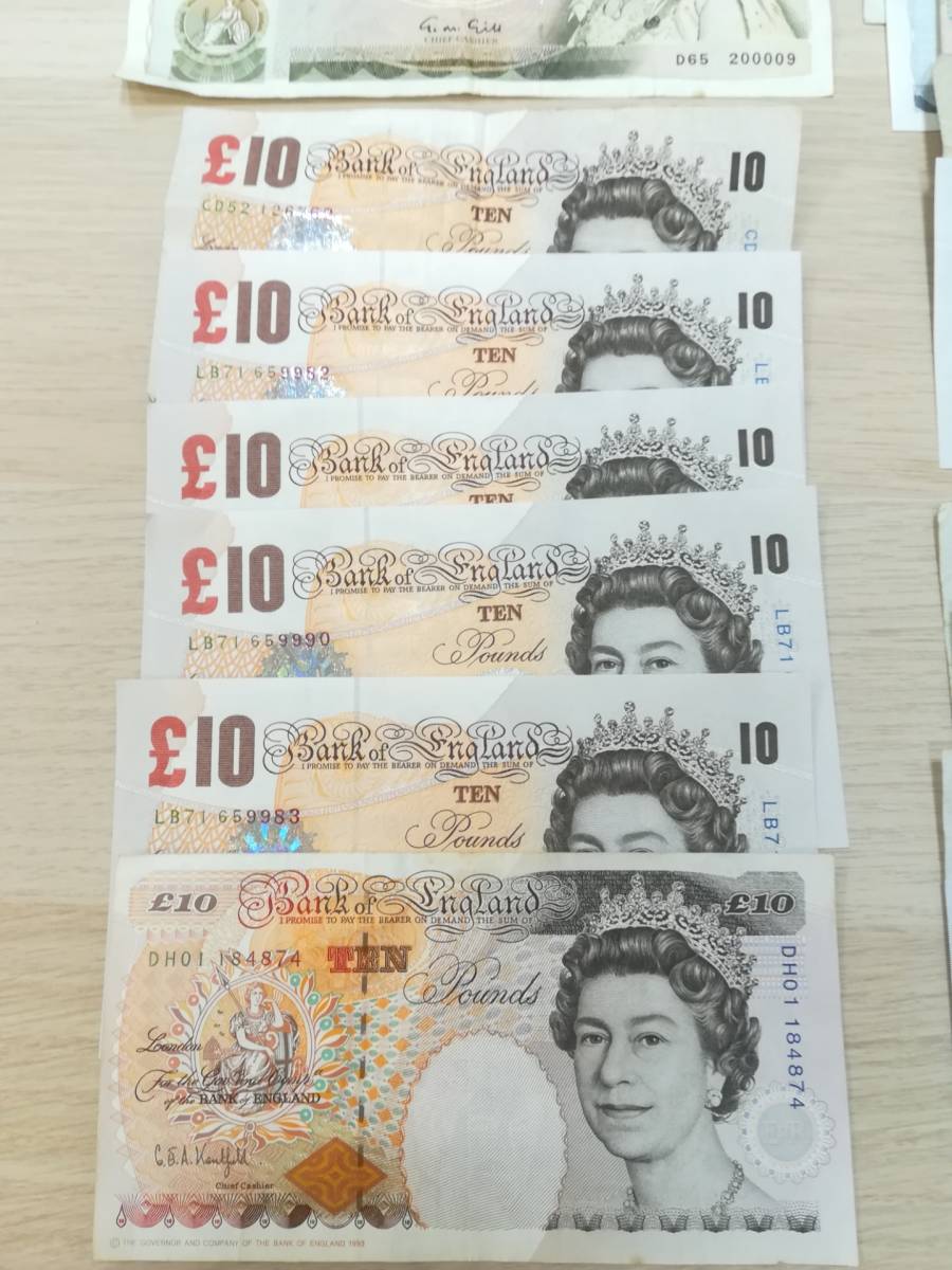 ◇英国ポンド紙幣・旧札◇ 139ポンド 紙幣おまとめ イギリス イングランド ポンド イギリス ⁄ 紙幣 貴重？1ポンド紙幣！ イギリス旧ポンド紙幣  使えなくなった旧デザインのポンド紙幣を銀行で