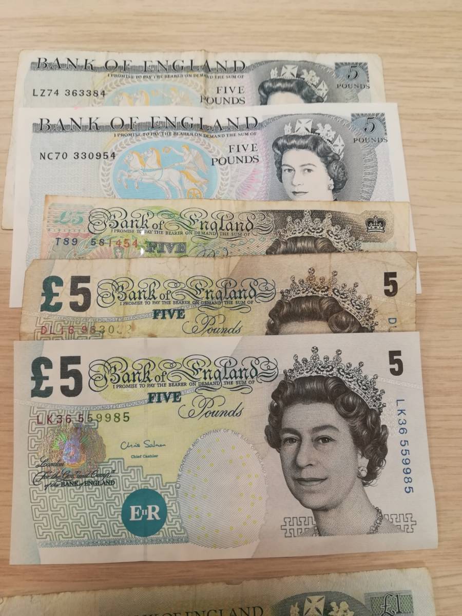◇英国ポンド紙幣・旧札◇ 139ポンド 紙幣おまとめ イギリス イングランド ポンド イギリス ⁄ 紙幣 貴重？1ポンド紙幣！ イギリス旧ポンド紙幣  使えなくなった旧デザインのポンド紙幣を銀行で