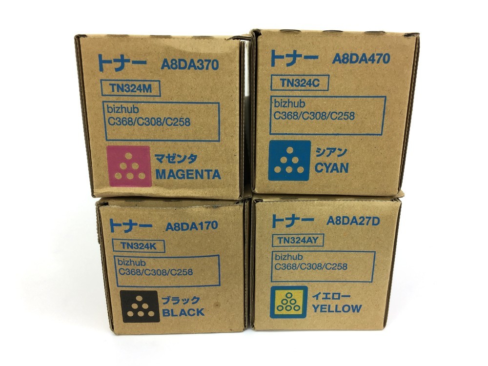 【100】1 未開封品 KONICA MINOLTA コニカミノルタ 純正トナー TN324 C/M/Y/K シアン/イエロー/マゼンタ/ブラック 4本セット