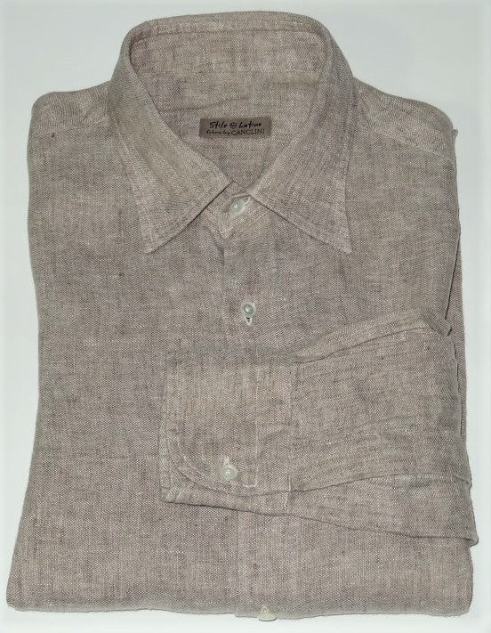 Stile Latino カンクリーニ社リネン生地 レギュラーカラーシャツ  