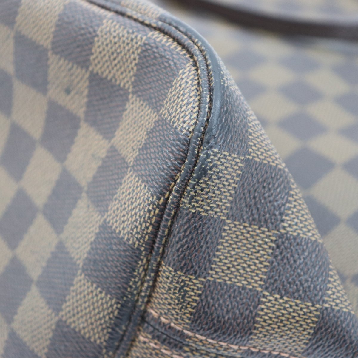 b0110 即決 本物 LOUIS VUITTON ルイ ヴィトン トート バッグ ダミエ N51105 ネヴァーフルMM レザー ブラウン レディース メンズ LOUIS 本物 ダミエ - キャリーオール 公式