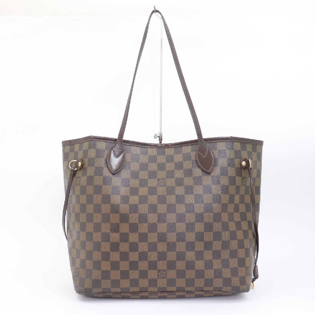 b0110 即決 本物 LOUIS VUITTON ルイ ヴィトン トート バッグ ダミエ N51105 ネヴァーフルMM レザー ブラウン レディース メンズ LOUIS 本物 ダミエ - キャリーオール 公式