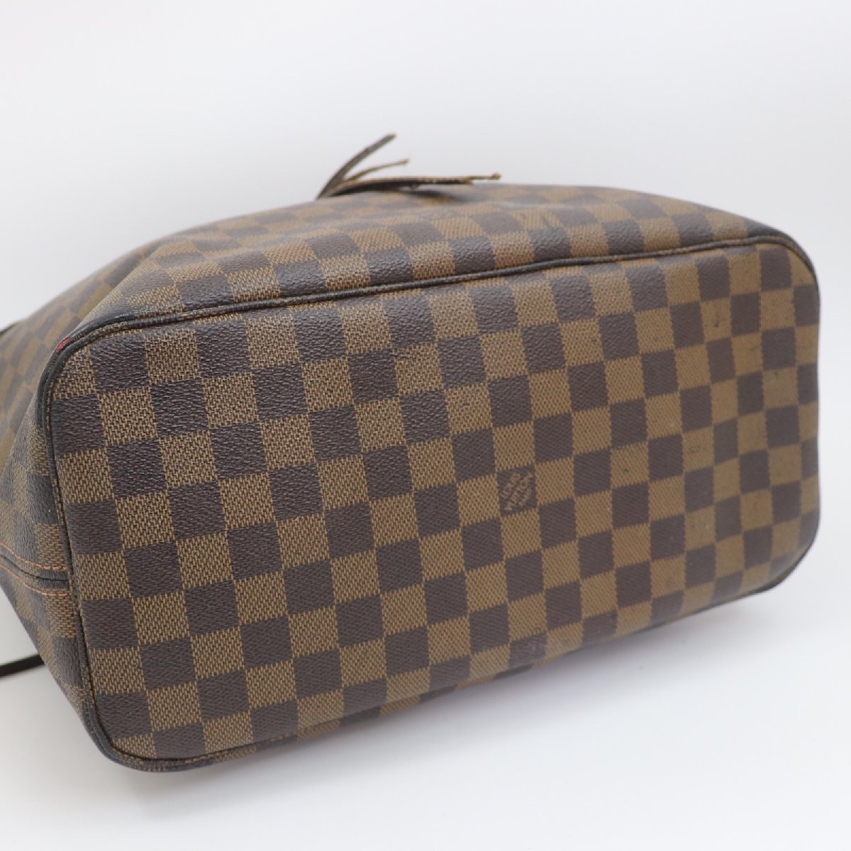 b0110 即決 本物 LOUIS VUITTON ルイ ヴィトン トート バッグ ダミエ N51105 ネヴァーフルMM レザー ブラウン レディース メンズ LOUIS 本物 ダミエ - キャリーオール 公式