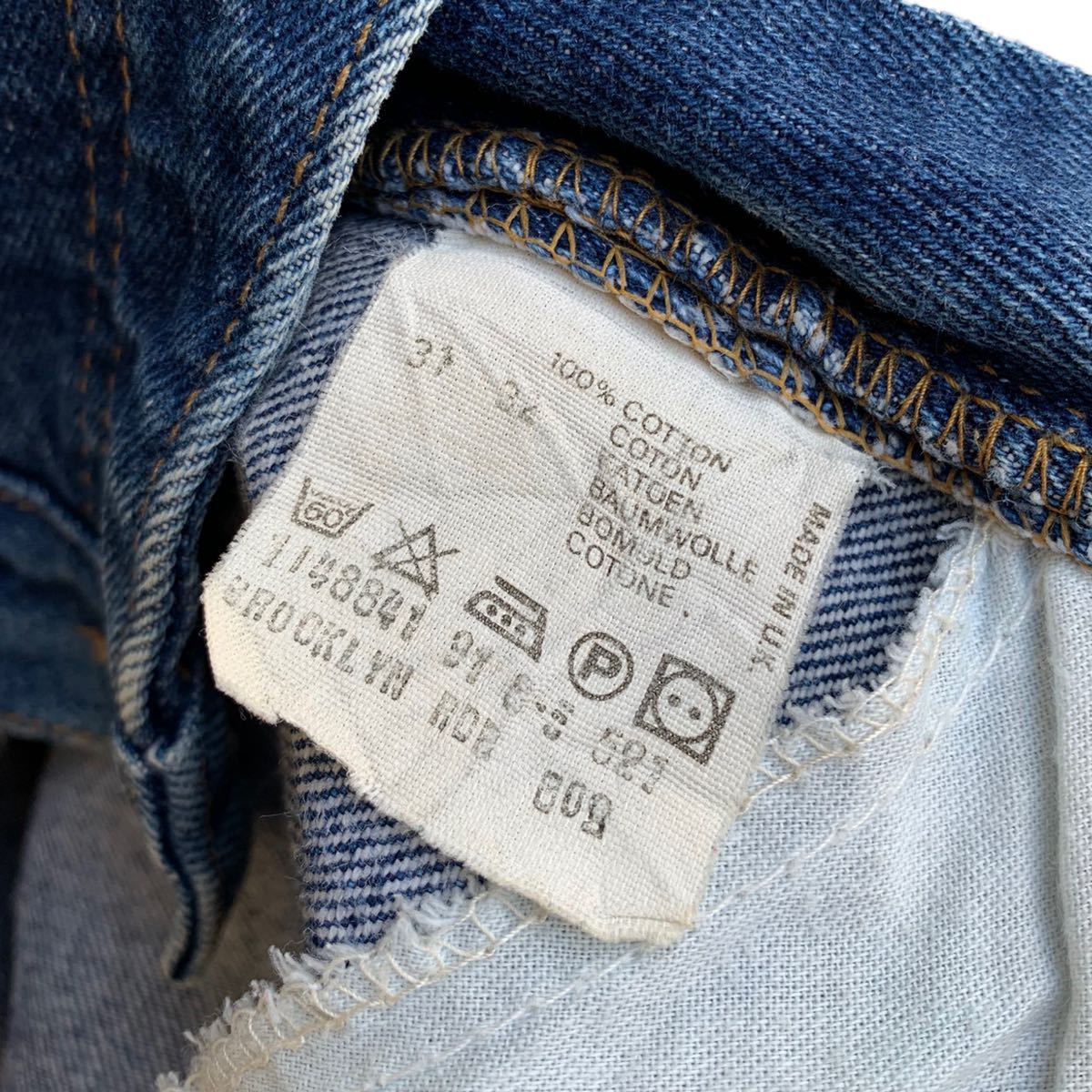 90's UK製 Lee デニムパンツ W30 L31 ヒゲ落ち ユーロ 英国 ヴィンテージ オールド リー ジーンズ デニムパンツ 90s リー L30☆12 w38 メンズW34相当