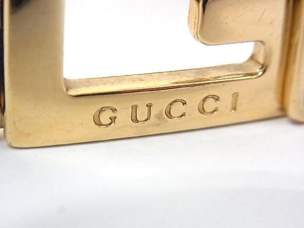 1円 □美品□ GUCCI グッチ リザード型押しレザー Gロゴ バングル